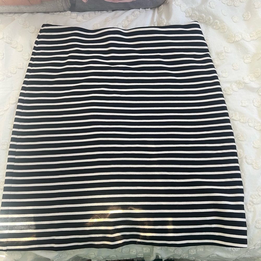 Black and White Striped Women's Skirt